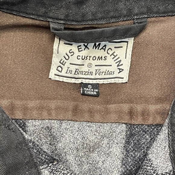 Deus Ex Machina Mens Small Wool Flannel Field Over Shirt Shacket Button Up - Picture 2 of 7